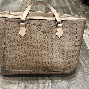 Guess Beige Monogram Handbag